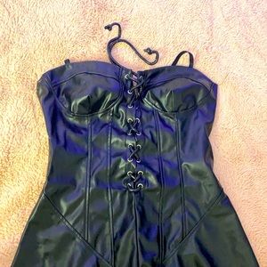 Black faux leather dress